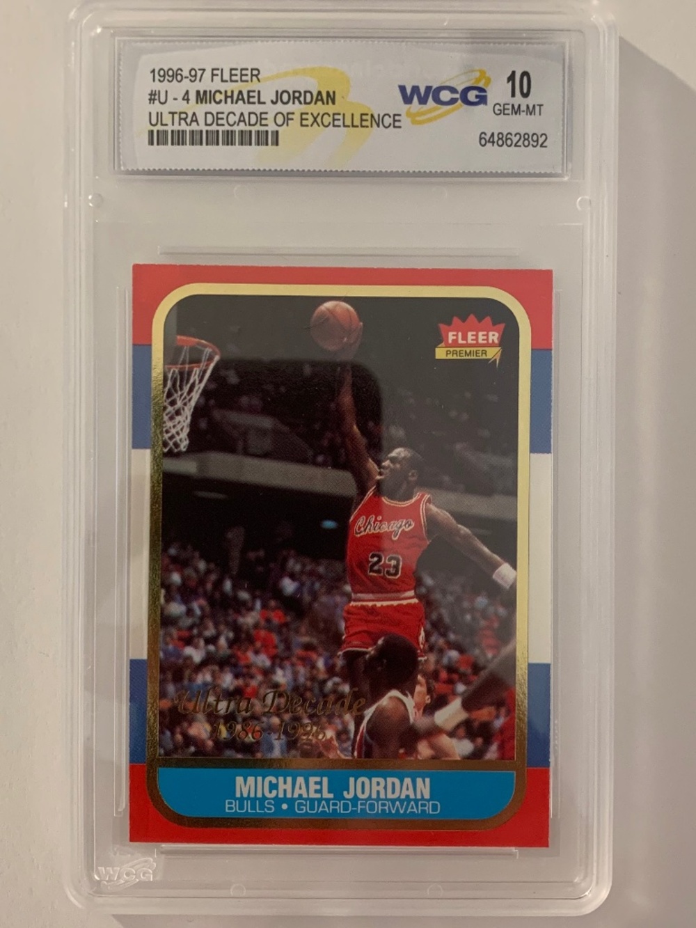 Michael Jordan 1996 Fleer Ultra Decade of Excellence - Grade 10